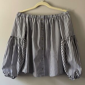 Michael Kors Bubble Sleeve Off The Shoulder Blouse